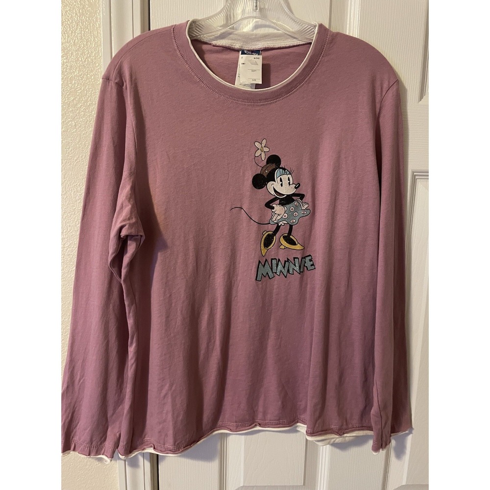 Disney Minnie Mouse Long Sleeve Top Minnie Front and Back Design New XL Vintage